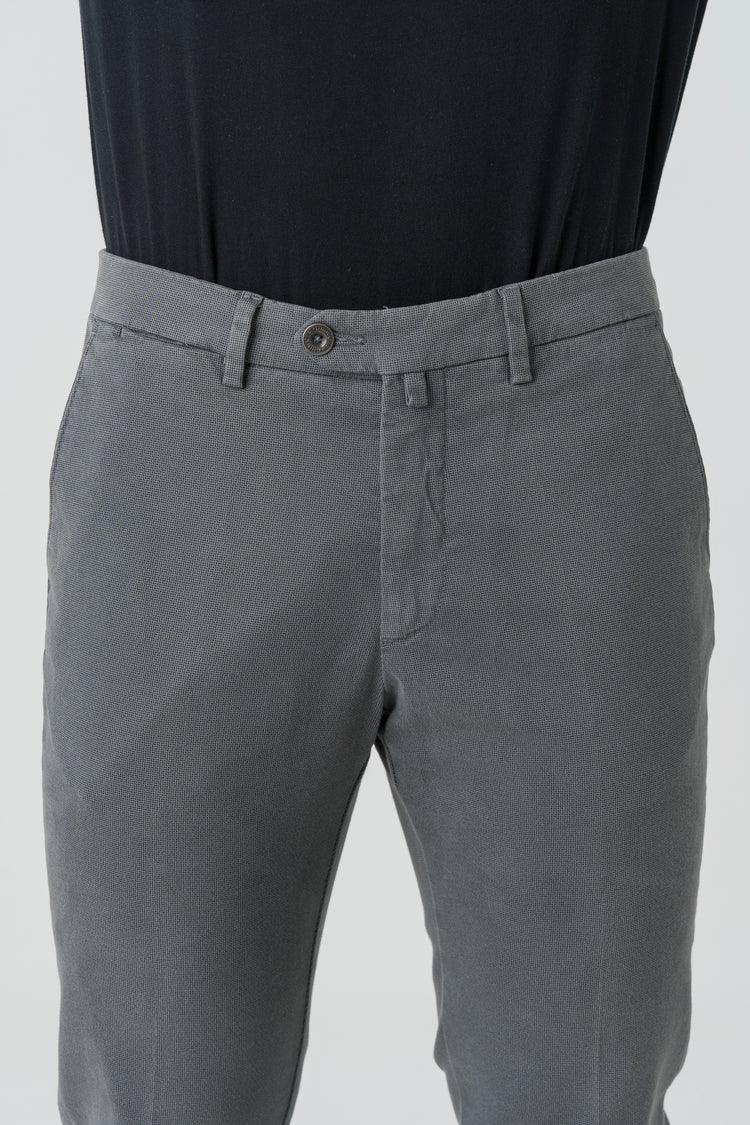 Pantaloni Slim Fit in Cotone Grigio Chiaro