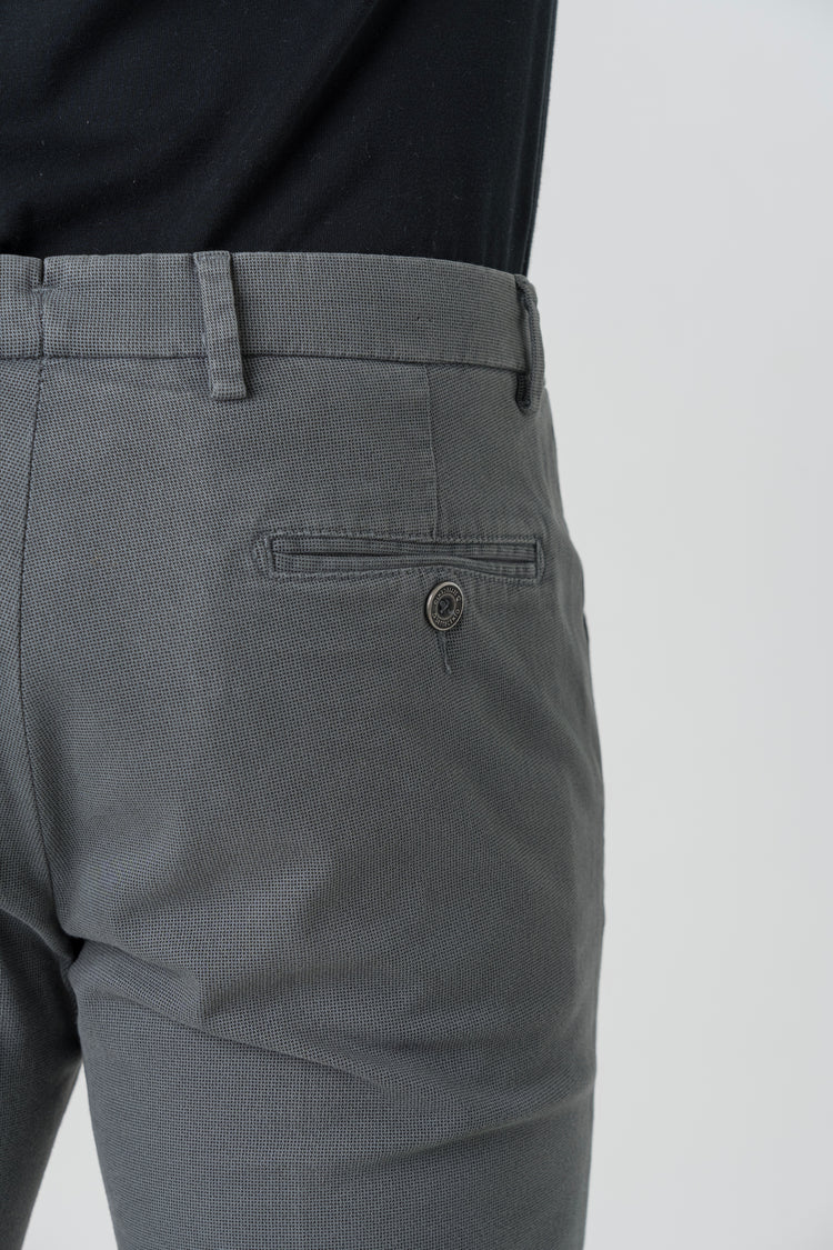 Pantaloni Slim Fit in Cotone Grigio Chiaro