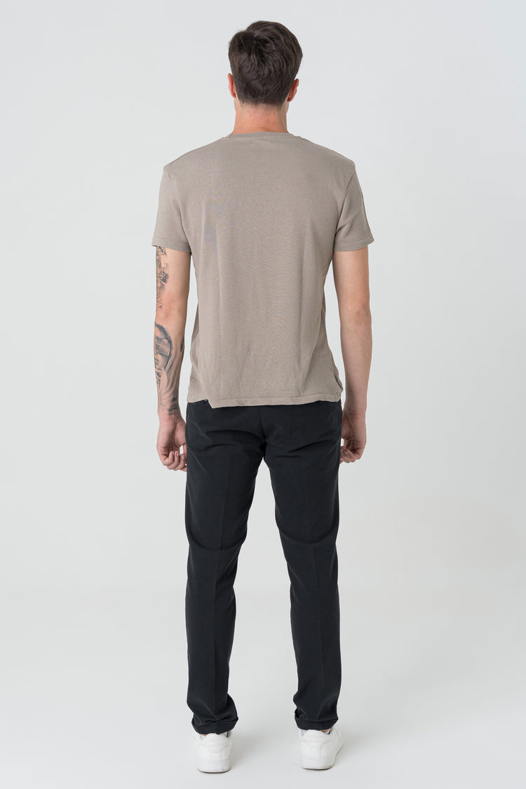 Pantaloni Slim Fit in Gabardine Nero