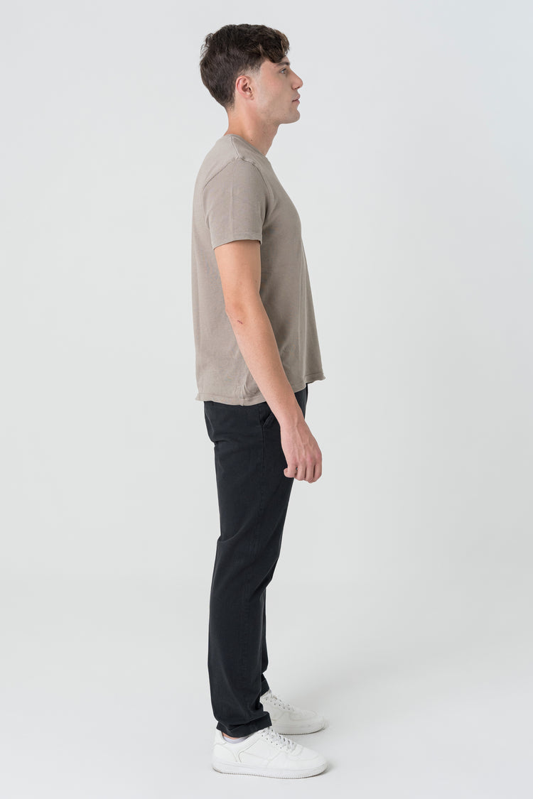 Pantaloni Slim Fit in Gabardine Nero