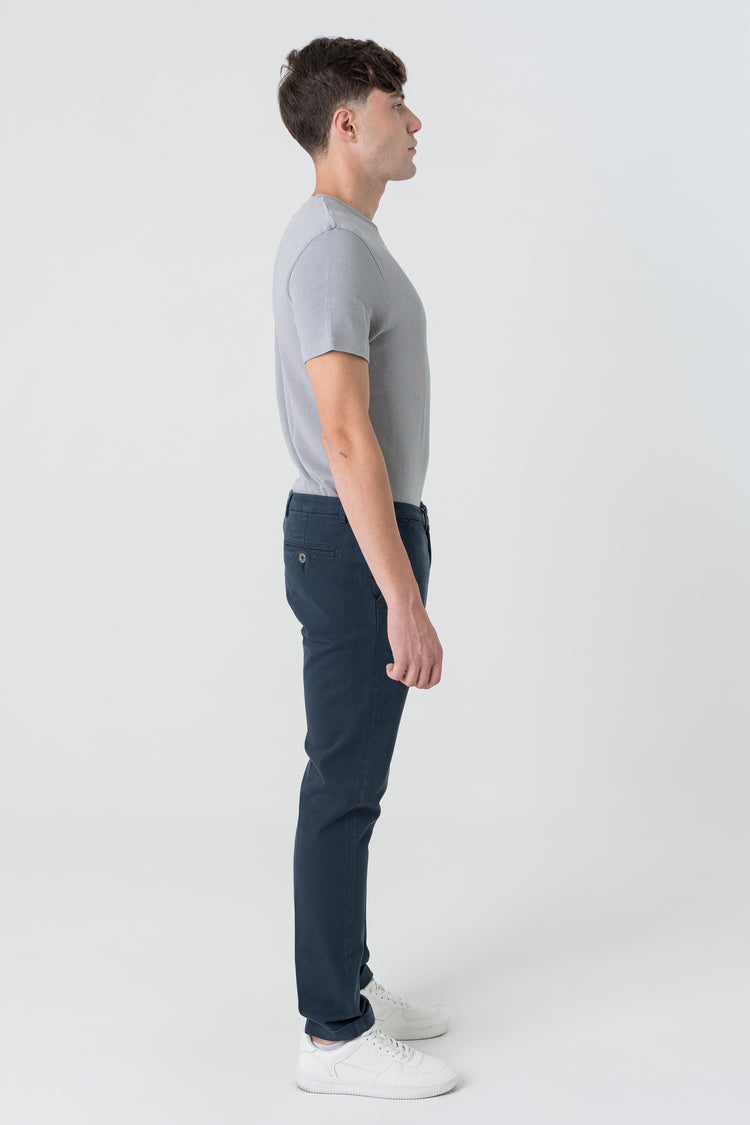 Pantaloni Slim Fit in Gambardine Blu