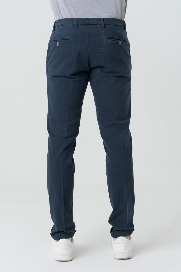 Pantaloni Slim Fit in Gambardine Blu