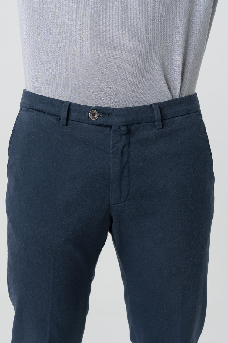 Pantaloni Slim Fit in Gambardine Blu