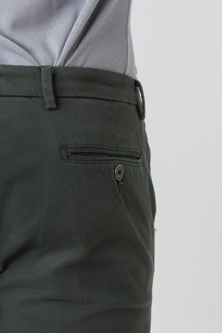 Pantaloni Slim Fit in Raso Satin Grigio Scuro