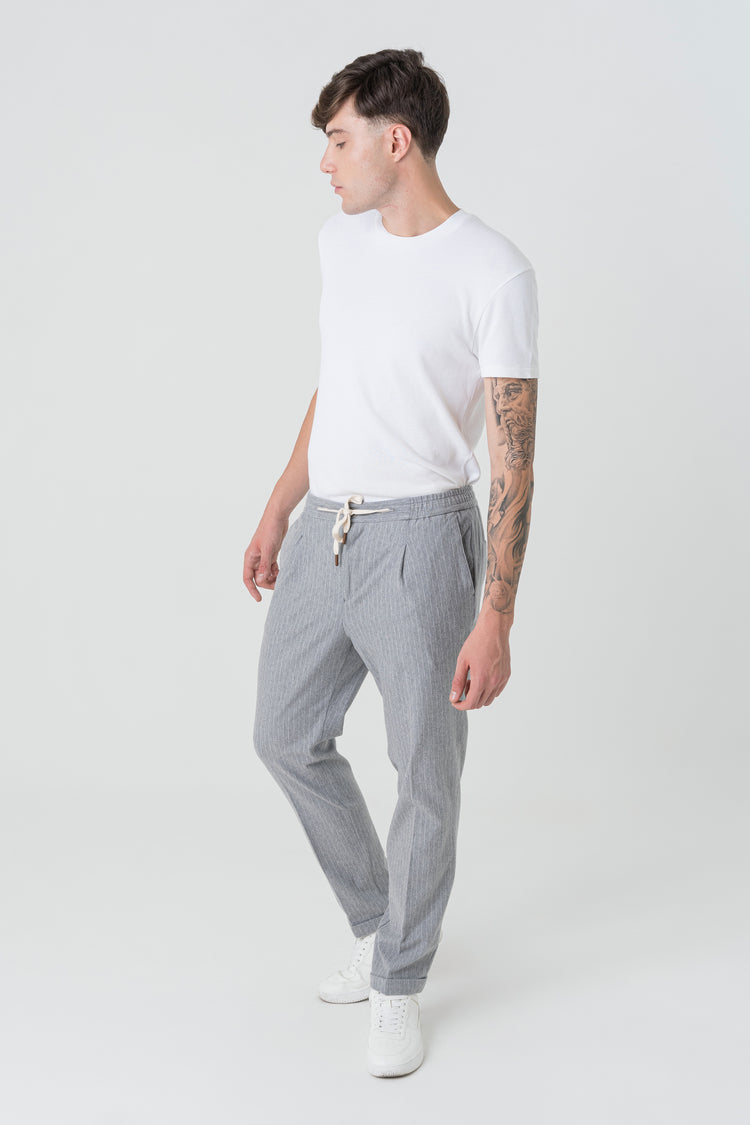 Pantatuta Slim Fit in Jersey e Cashmere Grigio