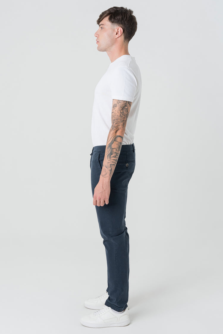 Pantaloni Slim Fit in Cotone Blu