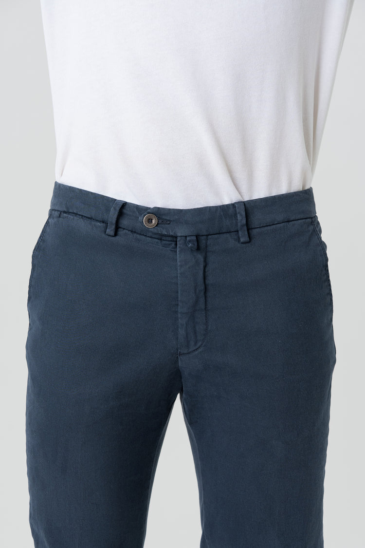 Pantaloni Slim Fit in Cotone Blu