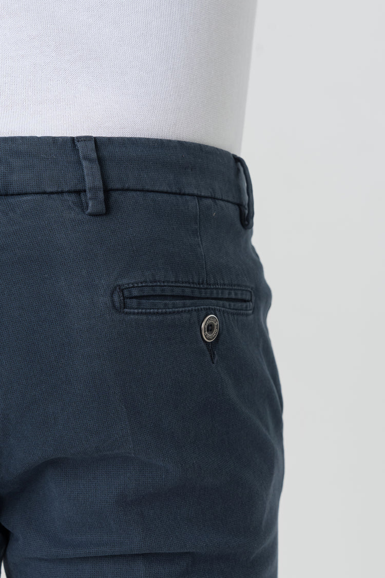 Pantaloni Slim Fit in Cotone Blu